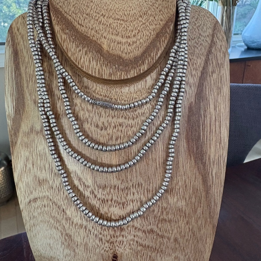 John Hardy Silver Beaded necklace.